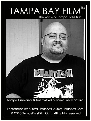 Tampa filmmaker Rick Danford. Photograph picture photographed by Tampa Bay photography and design company Aurora PhotoArts. Photograph by photographer C. A. Passinault. Tampa Bay Film official photograph production still selection.